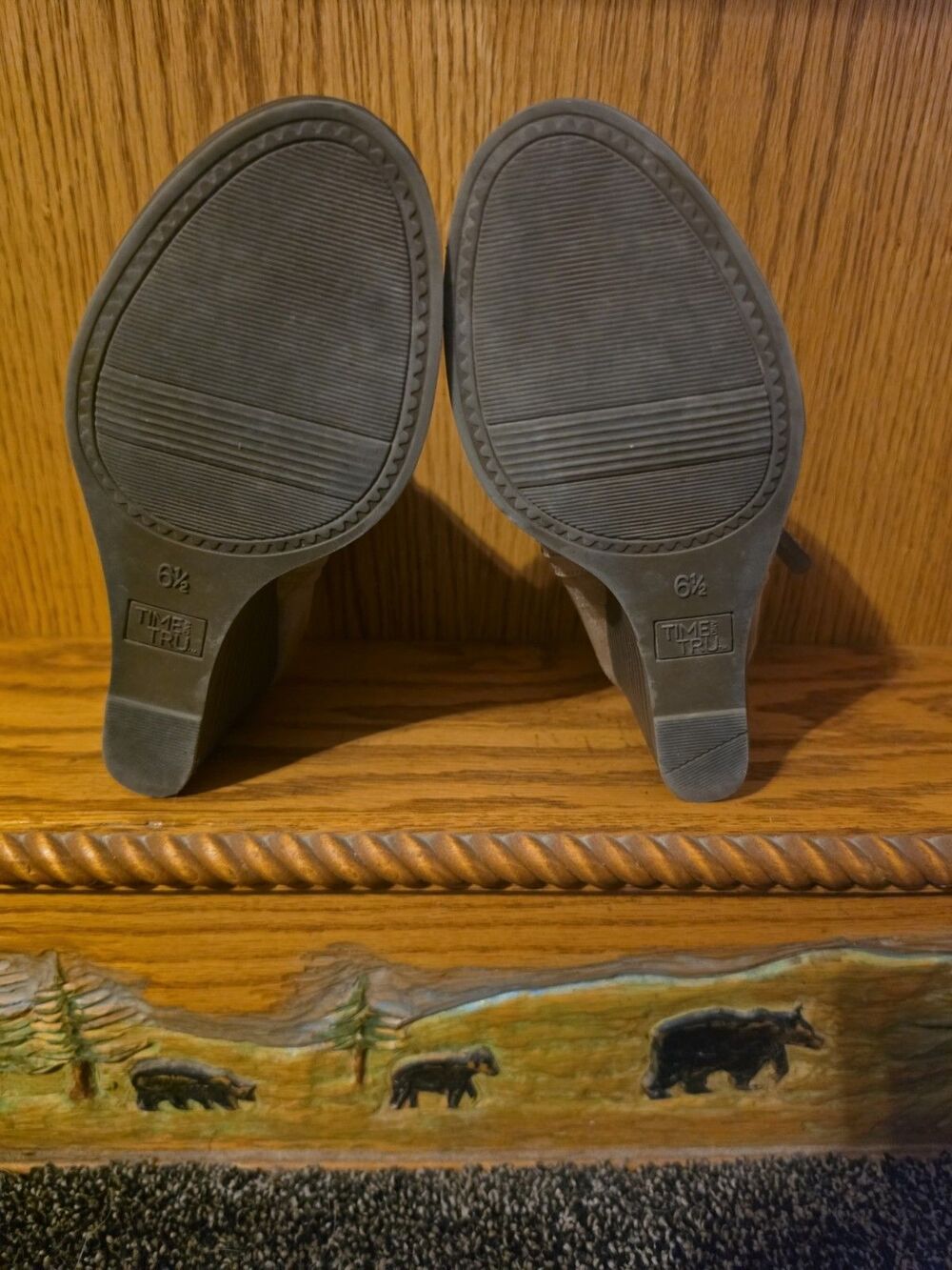 Time And True Tan Faux Suede Ankle Boots Womens Size 6.5 - Picture 10 of 11